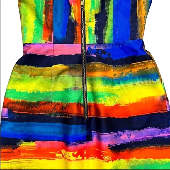 Milly Phoebe Watercolor Halter Dress with Pockets - Picture 4 of 5